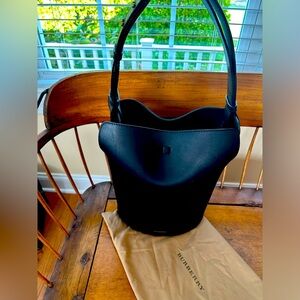 Burberry Black Leather Bucket Bag